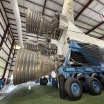 The first-stage thrusters of the Saturn V rocket at Rocket Park.